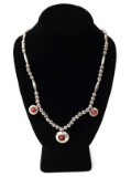 Sterling Silver & Coral Native American Necklace