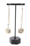 Stunning Fire Opal & Sterling Silver Earrings