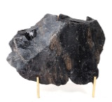 Large Raw Unpolished Obsidian Specimen w/Stand