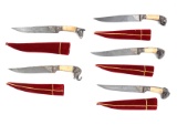 5 Damascus Knives & Sheath