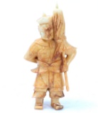 Chinese White Hardstone Standing Warrior