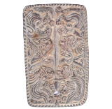 Chinese Bronze Plaque, Recumbent Jaguars