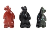 Three Zuni Fetish Carved Bears
