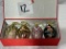 2007 - Joan River 4 Faberge Egg ornaments. Russian inspired. In red box (ow