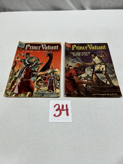 Vintage Comic Books - Dell - Prince Valiant - 10 cent. total of 2