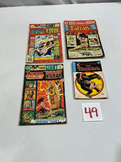 Vintage Comic Books - DC - 50 cents - Tarzan- total of 4