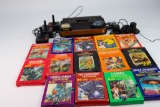 Vintage Atari 2600 Game Console and Games