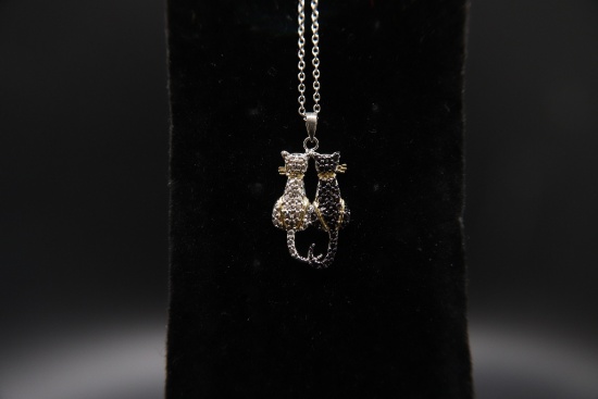 Twin Cat Pendant and Scottie Dog Pendant with Chains