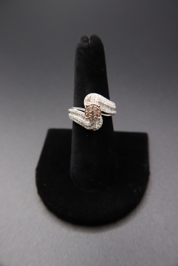 Champagne Diamond Sterling Silver Ring