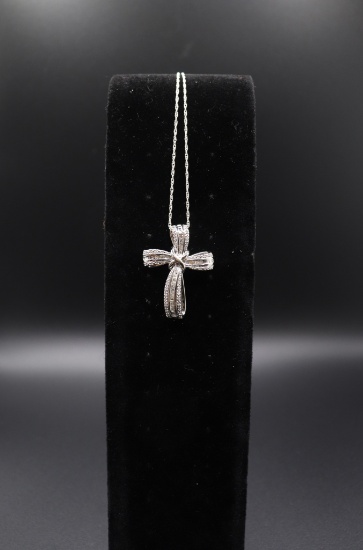 White Diamond Silver Cross