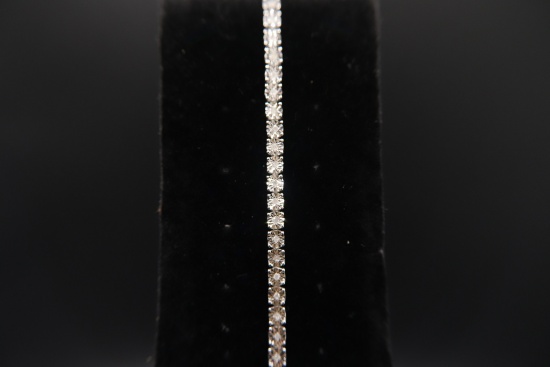 Silver Line Diamond Accent Bracelet