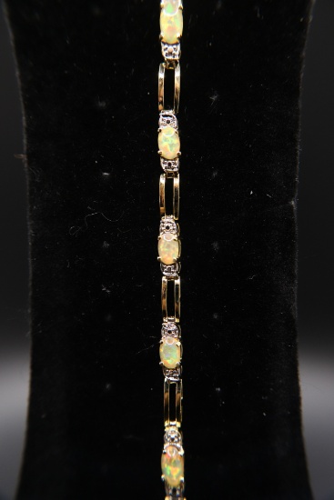 Opal White Diamond Bracelet