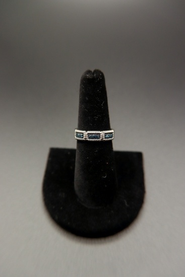 Blue Velvet Diamond Accent Sterling Silver Ring