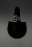 Black Spinel Sterling Silver  Buckle Ring