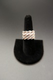 Champagne Diamond Sterling Silver Band