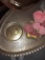 HOME DECOR FLOWER WITH BRASS TRAY