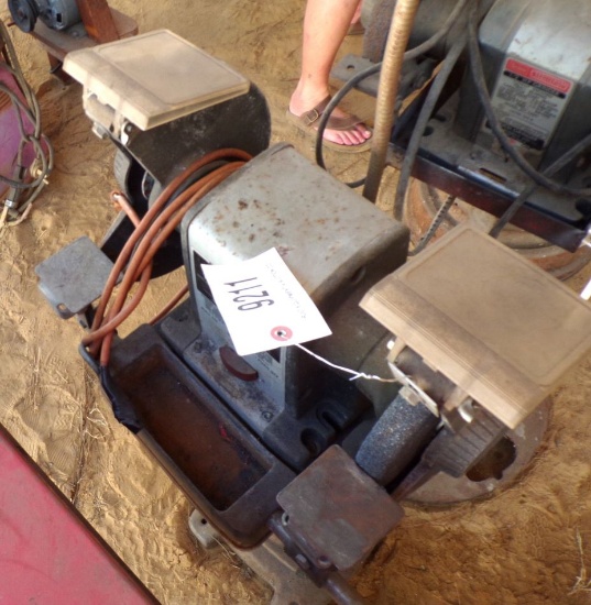 Bench grinder on stand