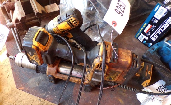 Battery operated Dewalt grease gun and Impact tool