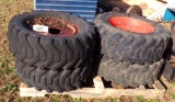 4 Skid steer tires and wheels