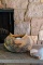Pottery Bowl and Petrified Wood