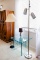Glass End Table with Lamps