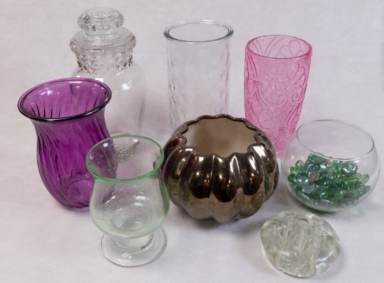 Collection of Colored Glass Vases