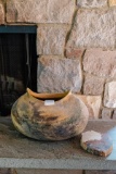 Pottery Bowl and Petrified Wood