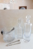 Crystal Ice Bucket and Decanters