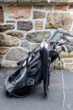 Black Golf Bag with Set of Golf Clubs, Big Bertha, King Cobra, Cobra and Corza Ghost