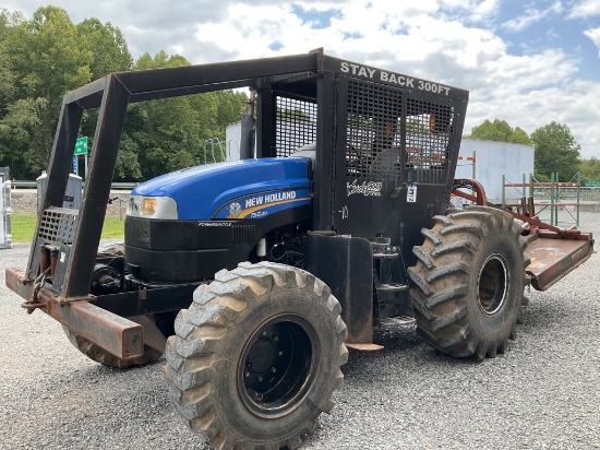 New Holland TS6120 with Brush Hog