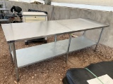 8' Stainless Steel Prep Table