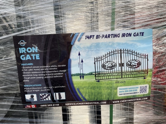 New 14' Bi Parting Gate With Deer
