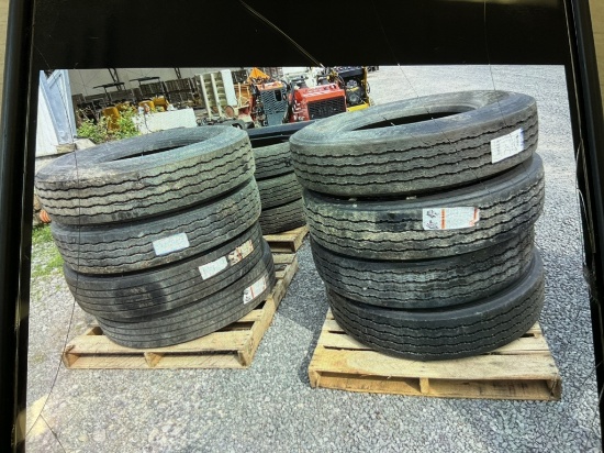 Lot of 11 24.5 Trailer Tires