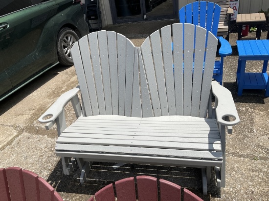 New Amish 5' Light Gray 2 Person Glider