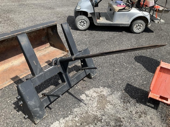 Tractor Attach Bale Spear Black