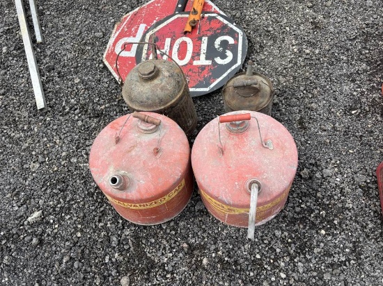 Lot of 4 Metal Cans