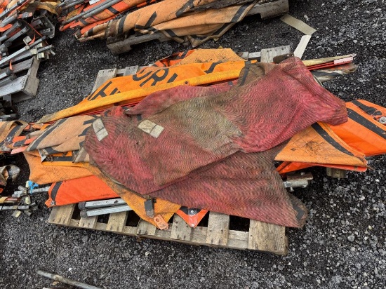Lot of Stands & Road Work Signs