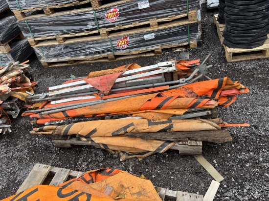 Lot of Stands & Road Work Signs