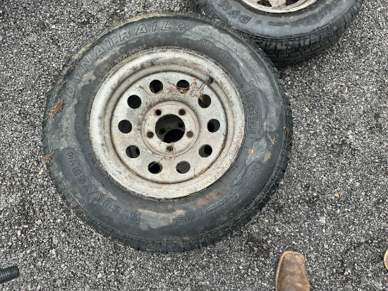Lot of 3 5 Lug Trailer Wheels & Tires