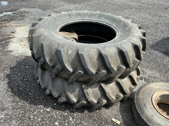 Lot of 2 18.4x30 Tractor Tires & Tubes