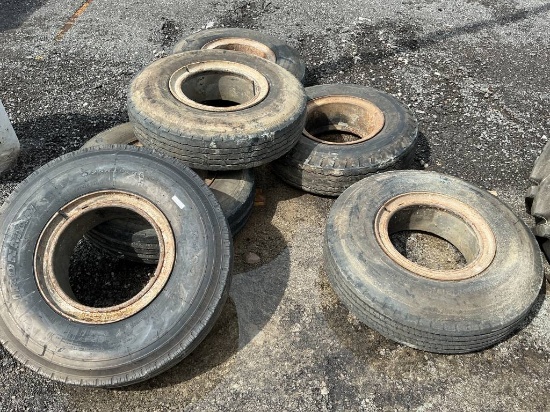Lot of 6 8.25x15 Dayton Wheels & Tires