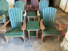 Amish Made Adirondack Table & Chairs Set Green