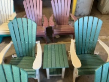 Amish Made Adirondack Table & Chairs Set Green