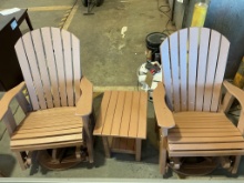 nuAmish Made 360 Swivel Gliders Table & Chairs Set