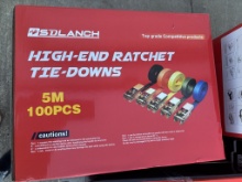 New Lot of 100 Ratchet/Bind Straps