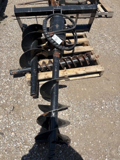 Auger Attachment for skid steer with 3 post hole diggers
