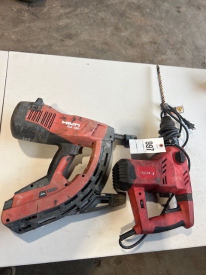 Bauer Hammer Drill, Hiltie 4x20 w/Dewalt Batteries