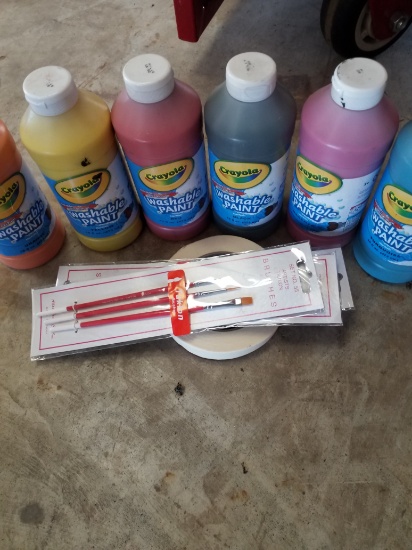 Crayola Washable Paint 16 oz., Roll of Tape, Brushes