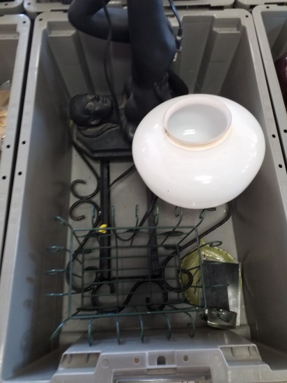 Lamp, Small Tray, Metal Basket