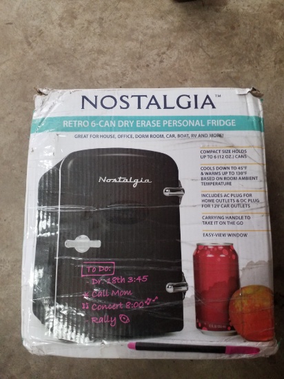 Retro 6-can Dry Erase Personal Fridge